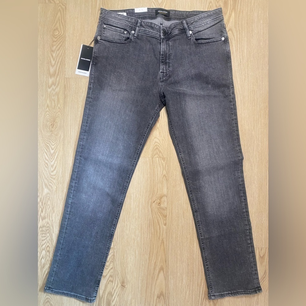 Jack & Jones Gray Jeans W34 L32 Regular Fit Minimalist Streetwear Essential